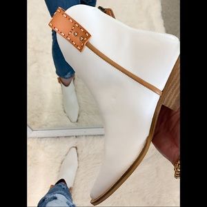 Free Reign Western Ankle Boots in White